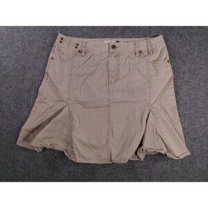 Tint Skirt Womens 10 Beige Mini Utility Pocket Work Causal Flare Y2K Cotton